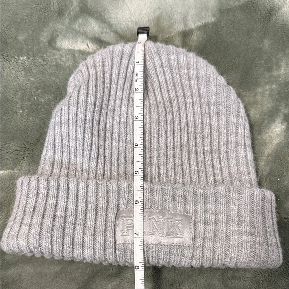 PINK Victoria's Secret Light Gray Knit Beanie